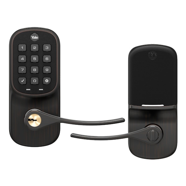 Yale Real Living Z-Wave Plus Assure Lever Keypad Keyed Entry Lock US10BP Oil Rubbed Bronze Permanent Finish YRL216ZW210BP - main